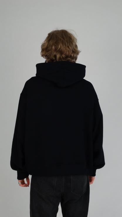 BLACK BASIC HOODIE