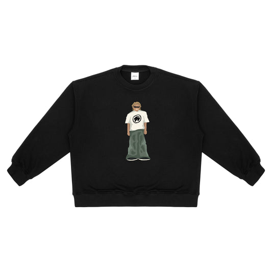 DOUBLESIDED CREWNECK BLACK